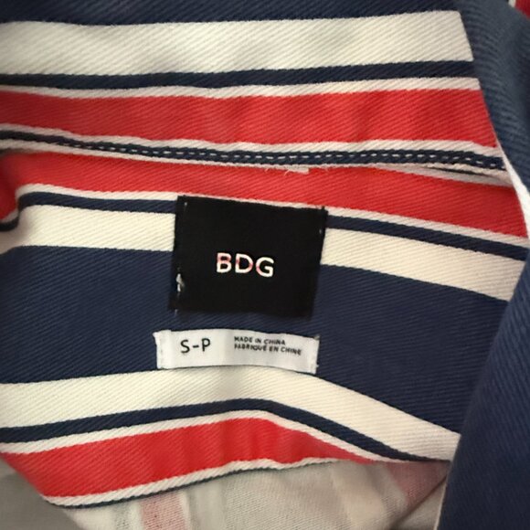 Urban Outfitters BDG jean jacket small red white and blue denim preppy stripes - Picture 11 of 12